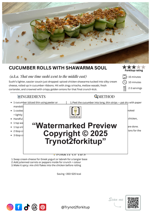 CUCUMBER ROLLS WITH SHAWARMA SOUL
