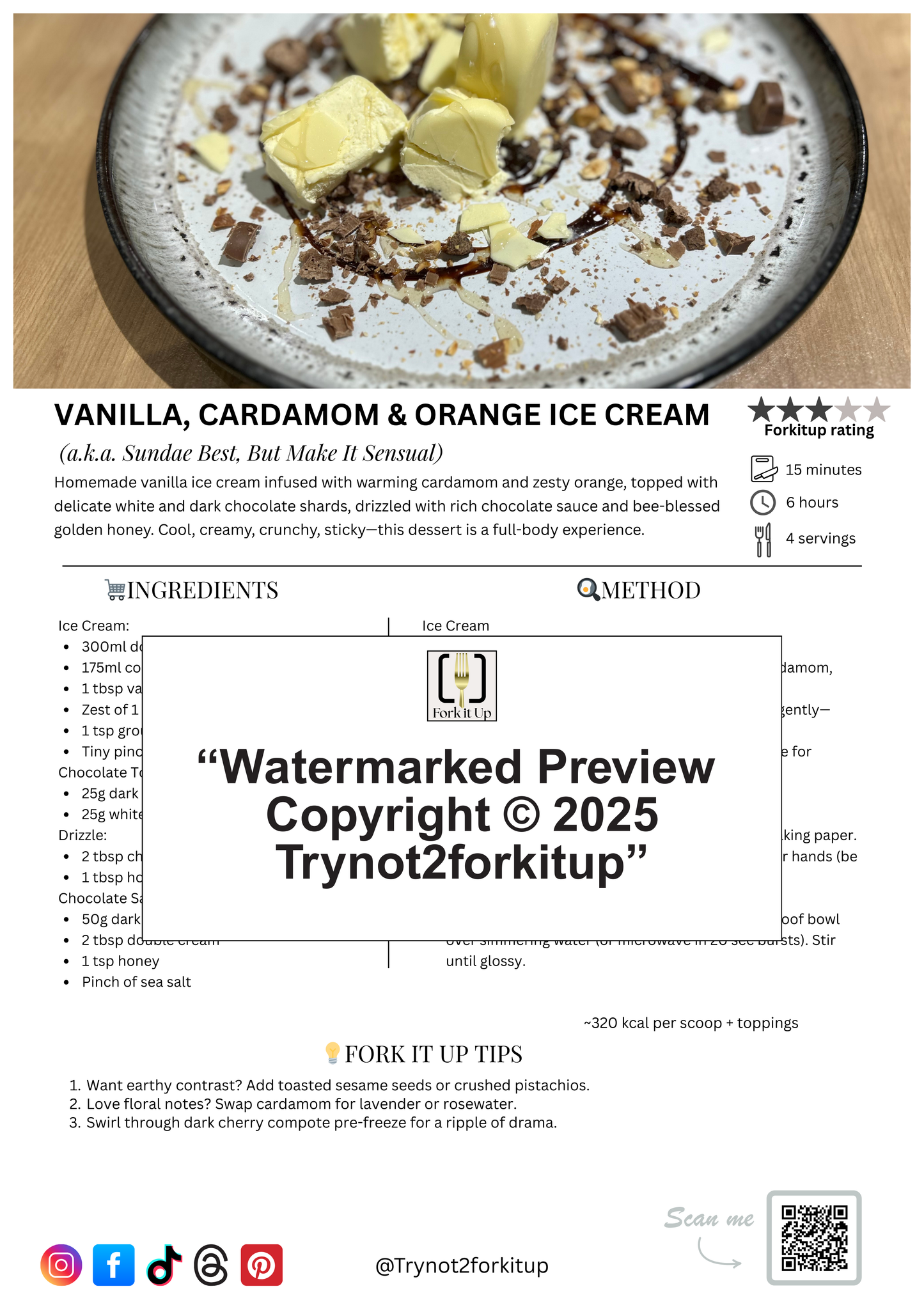 VANILLA, CARDAMOM & ORANGE ICE CREAM