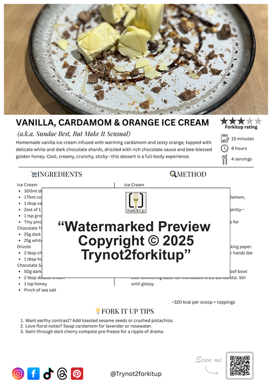 VANILLA, CARDAMOM & ORANGE ICE CREAM