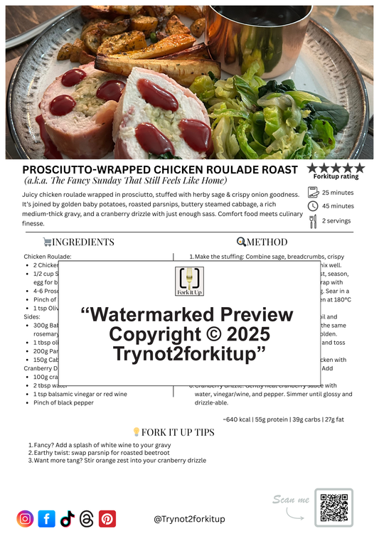 PROSCIUTTO-WRAPPED CHICKEN ROULADE