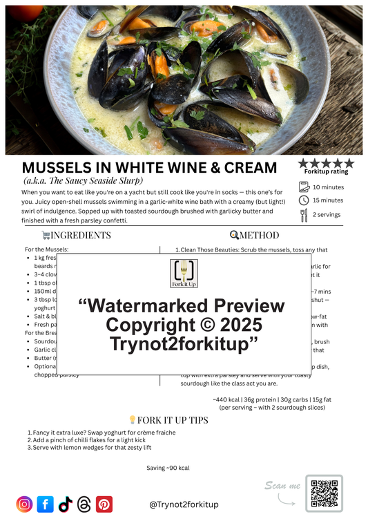 MUSSELS IN WHITE WINE & CREAM