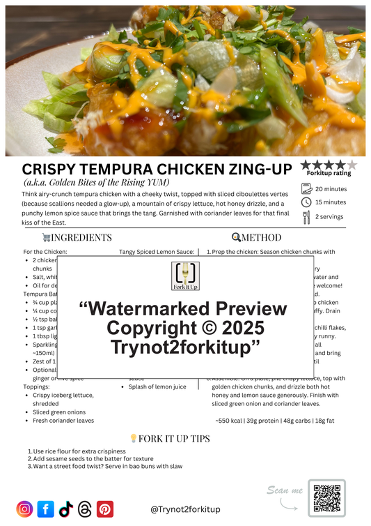 CRISPY TEMPURA CHICKEN ZING-UP