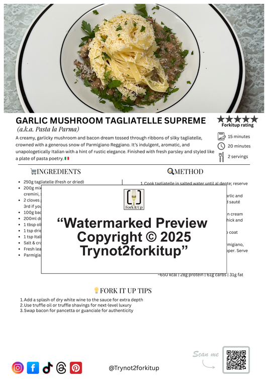 GARLIC MUSHROOM TAGLIATELLE SUPREME