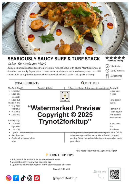SEARIOUSLY SAUCY SURF & TURF STACK