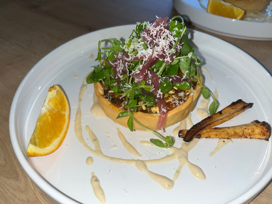 🍴 Title: Spiced Chicken & Root Veg Tart