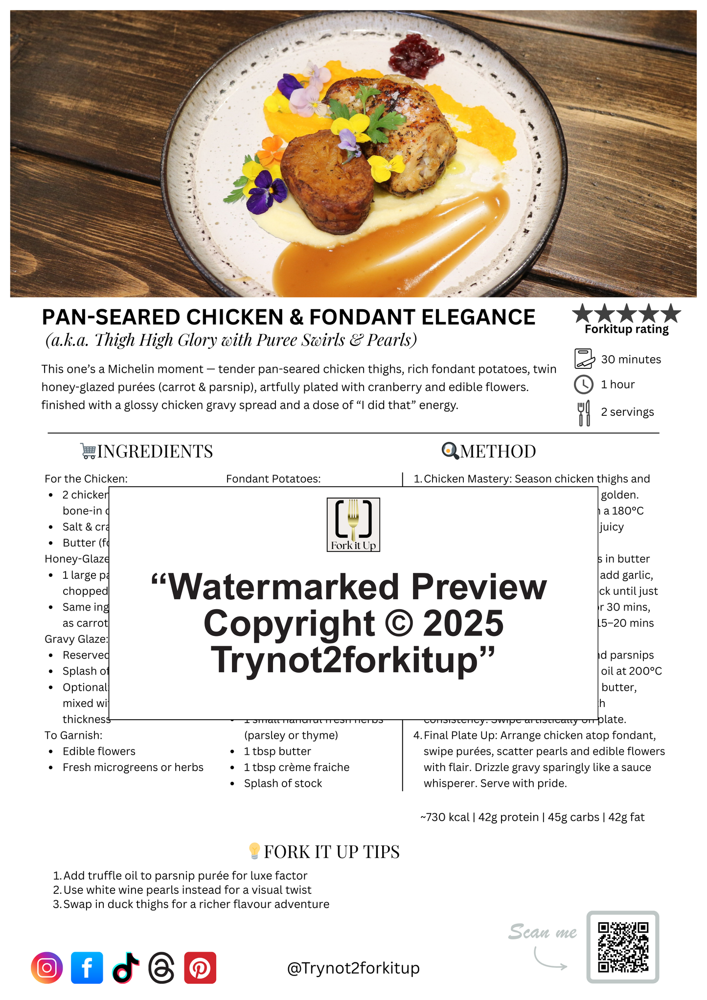 PAN-SEARED CHICKEN & FONDANT ELEGANCE