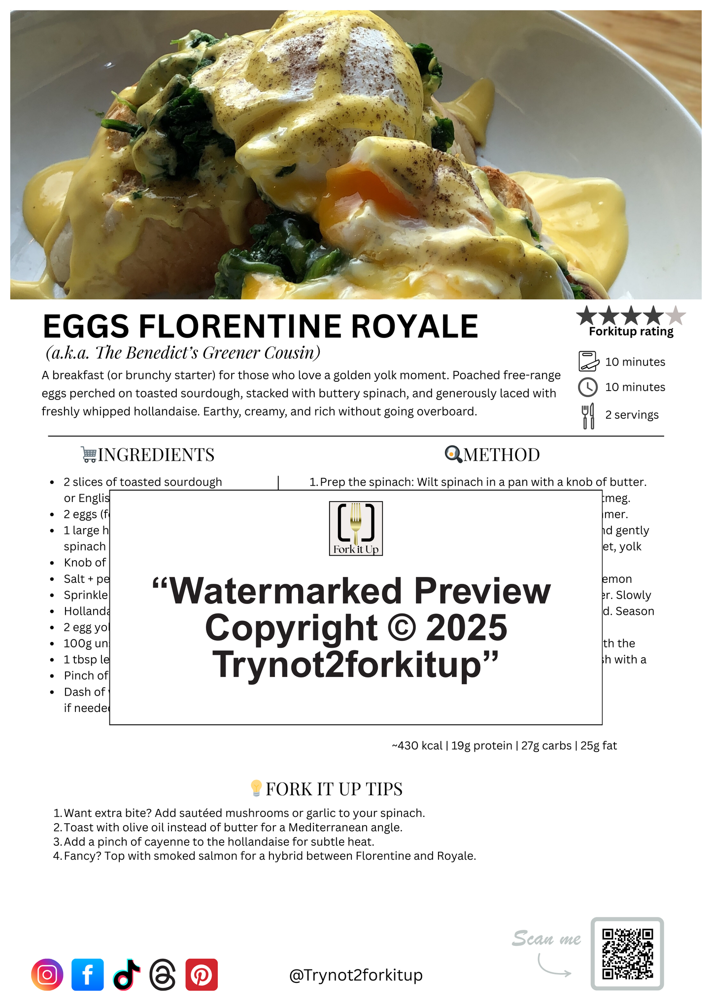 EGGS FLORENTINE ROYALE