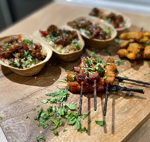 CHICKEN STICKS AND PORK BOATS