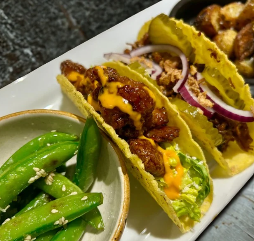 CRISPY CHICKEN & PULLED PORK TACO'S